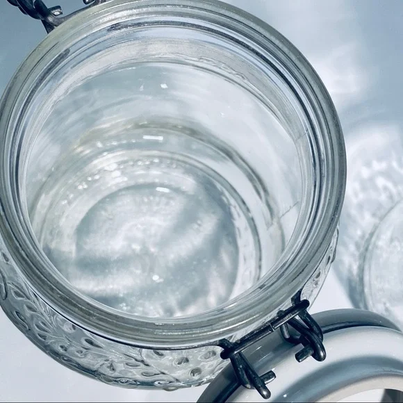 Vintage Clip Top Jar Hinged Ceramic Top Set Of 2 - Picture 9 of 16